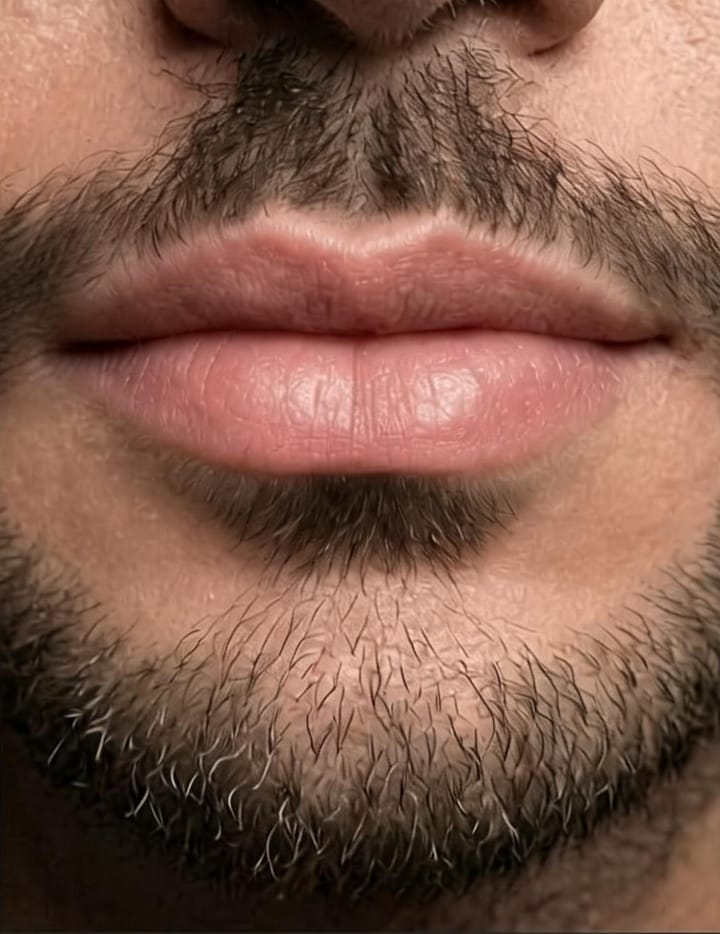 بعد استخدام كريم تفتيح الشفاه — شفايف وردية وموحّدة اللون