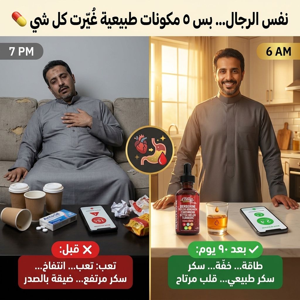 قبل وبعد استخدام جلوكو — من الخمول إلى الطاقة